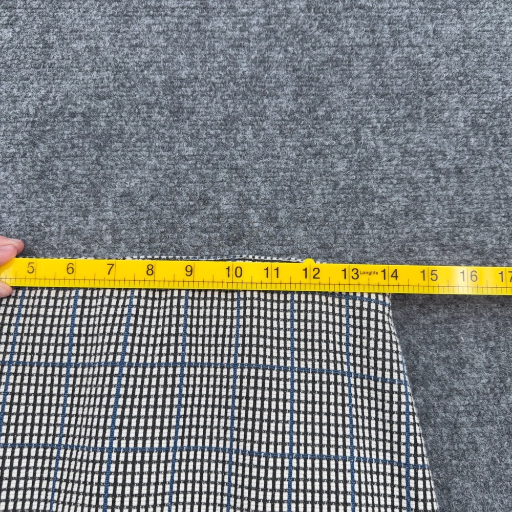 Ann Taylor Pencil Skirt Women S Poly Cotton Blend Blue Black White Plaid - Picture 5 of 7